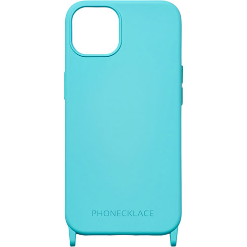 PHONECKLACE フォンネックレス ストラップホール付きシリコンケース for iPhone 15 ミント PN25570i15