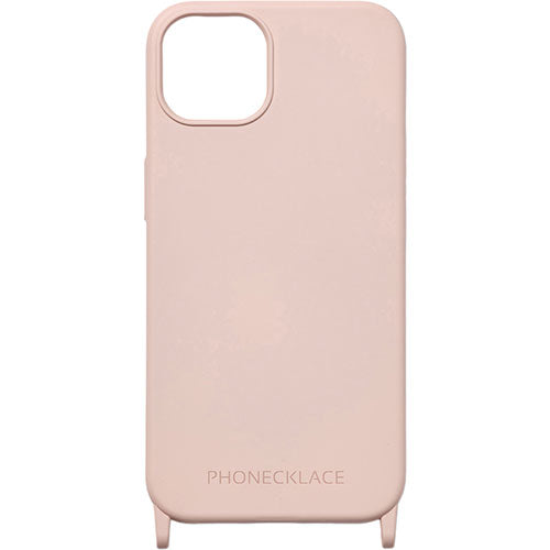 PHONECKLACE フォンネックレス ストラップホール付きシリコンケース for iPhone 15　パウダーピンク PN25571i15