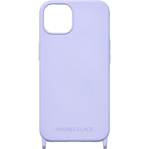 PHONECKLACE フォンネックレス ストラップホール付きシリコンケース for iPhone 15　ラベンダー PN25572i15