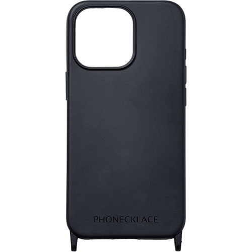 PHONECKLACE フォンネックレス ストラップホール付きシリコンケース for iPhone 15 Pro　ブラック PN25583i15PR
