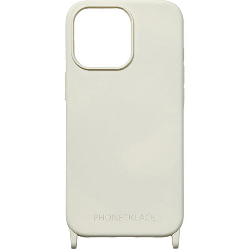 PHONECKLACE フォンネックレス ストラップホール付きシリコンケース for iPhone 15 Pro　アイボリー PN25584i15PR