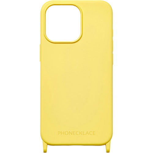 PHONECKLACE フォンネックレス ストラップホール付きシリコンケース for iPhone 15 Pro　イエロー PN25585i15PR