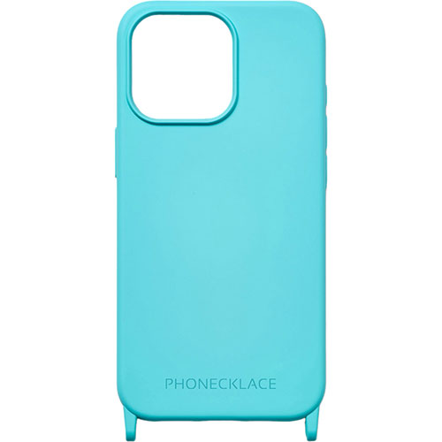 PHONECKLACE フォンネックレス ストラップホール付きシリコンケース for iPhone 15 Pro ミント PN25586i15PR