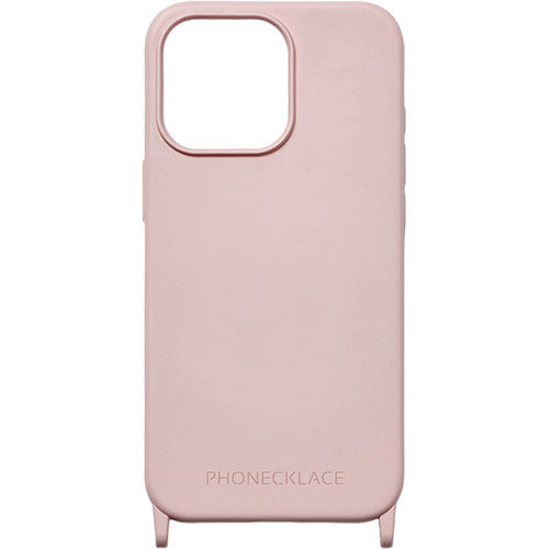 PHONECKLACE フォンネックレス ストラップホール付きシリコンケース for iPhone 15 Pro　パウダーピンク PN25587i15PR