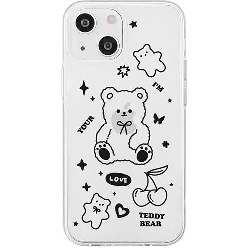 AKAN エイカン ソフトクリアケース for iPhone 15 ベア AK25618i15