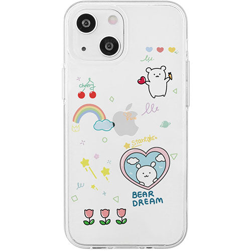 AKAN エイカン ソフトクリアケース for iPhone 15 Bear Dream AK25619i15