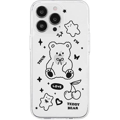 AKAN エイカン ソフトクリアケース for iPhone 15 Pro ベア AK25638i15PR
