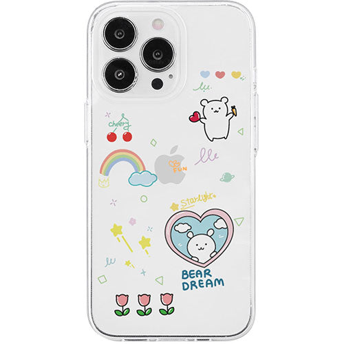 AKAN エイカン ソフトクリアケース for iPhone 15 Pro Bear Dream AK25639i15PR