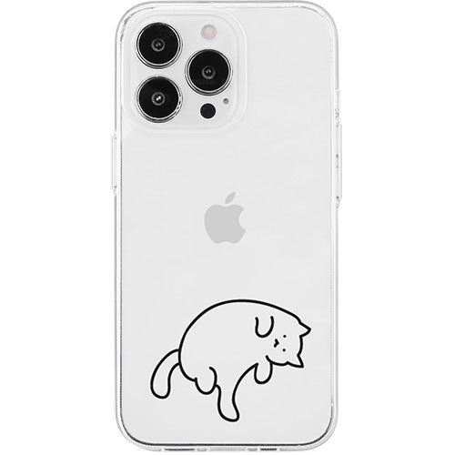 AKAN エイカン ソフトクリアケース for iPhone 15 Pro 猫ちゃんはグルーミング中 AK25641i15PR