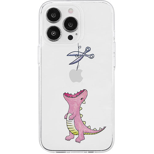 AKAN エイカン ソフトクリアケース for iPhone 15 Pro はらぺこザウルス　ピンク AK25648i15PR
