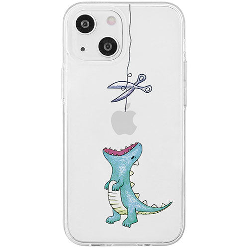 AKAN エイカン ソフトクリアケース for iPhone 15 Plus はらぺこザウルス グリーン AK25654i15PL