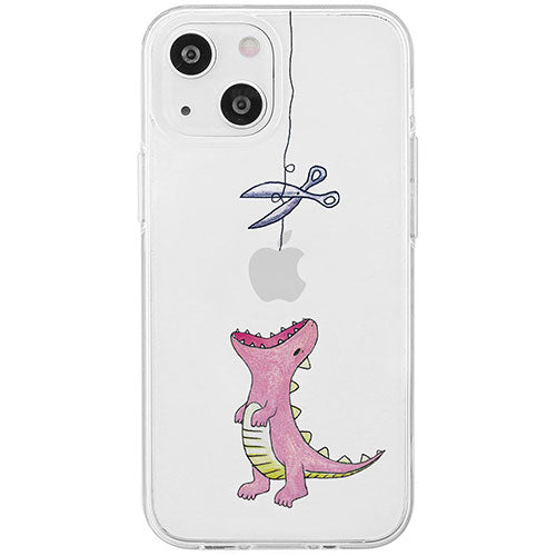AKAN エイカン ソフトクリアケース for iPhone 15 Plus はらぺこザウルス ピンク AK25655i15PL