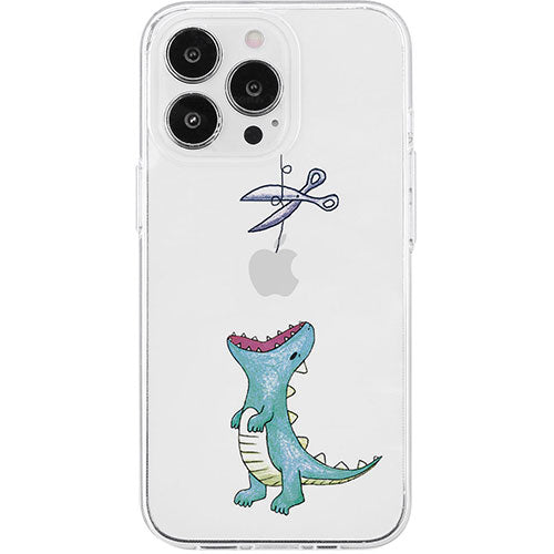 AKAN エイカン ソフトクリアケース for iPhone 15 Pro Max はらぺこザウルス グリーン AK25659i15PM