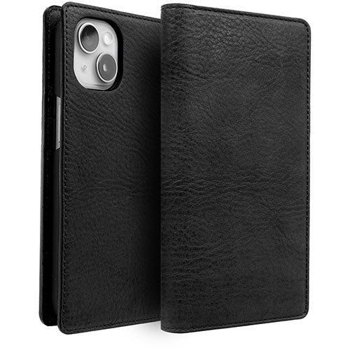 ABBI SIGNATURE VINTAGE イタリアンレザー MagSafe対応ダイアリーケース for iPhone 15 ブラック ABS26160i15