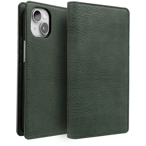 ABBI SIGNATURE VINTAGE イタリアンレザー MagSafe対応ダイアリーケース for iPhone 15 グリーン ABS26161i15