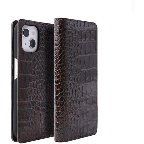 ABBI SIGNATURE LIPARI イタリアンレザー MagSafe対応ダイアリーケース for iPhone 15 ダークブラウン ABS26170i15