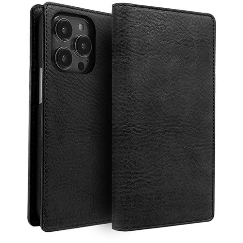 ABBI SIGNATURE VINTAGE イタリアンレザー MagSafe対応ダイアリーケース for iPhone 15 Pro ブラック ABS26182i15PR