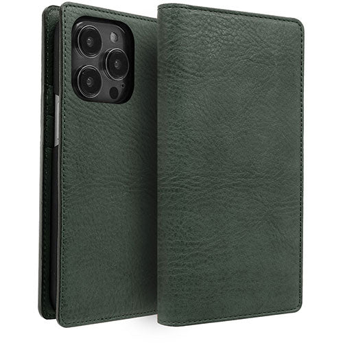 ABBI SIGNATURE VINTAGE イタリアンレザー MagSafe対応ダイアリーケース for iPhone 15 Pro グリーン ABS26183i15PR
