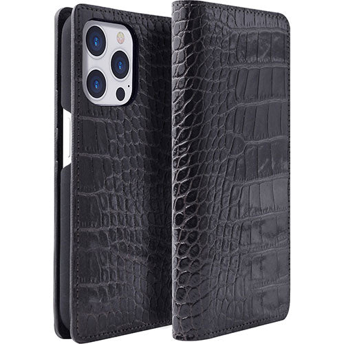 ABBI SIGNATURE LIPARI イタリアンレザー MagSafe対応ダイアリーケース for iPhone 15 Pro ブラック ABS26190i15PR