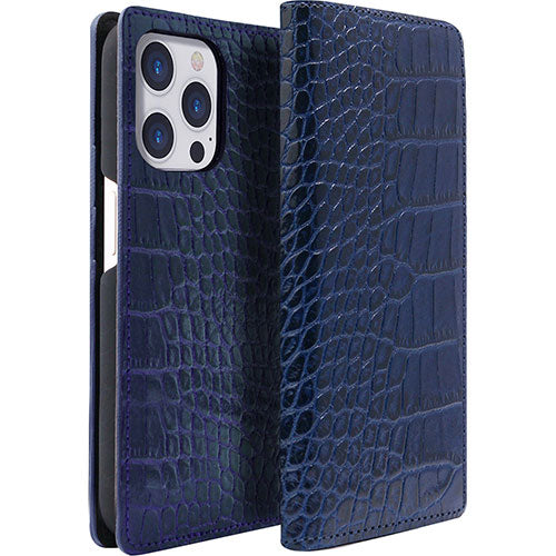 ABBI SIGNATURE LIPARI イタリアンレザー MagSafe対応ダイアリーケース for iPhone 15 Pro ネイビー ABS26191i15PR