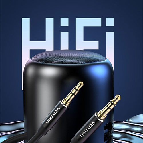 VENTION 3.5mm Male to Male オーディオケーブル 2m Black アルミニウム合金 BA-4360