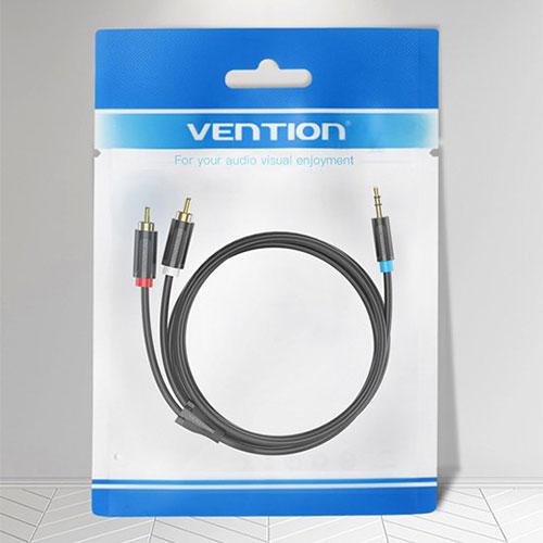 VENTION 3.5Mm Male to 2-Male RCAアダプターケーブル 2m Black BC-5565