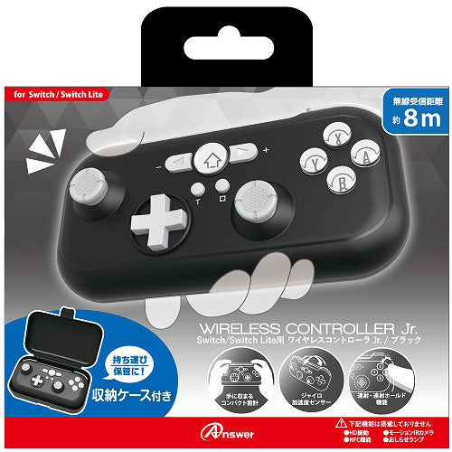 アンサー Switch/Switch Lite用 ワイヤレスコントローラ Jr.(ブラック) ANS-SW124BK