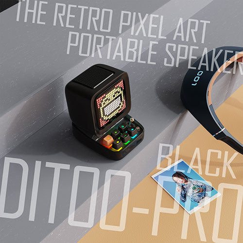 Divoom Ditoo Pro レトロ ピクセル アート Bluetooth スピーカー ブラック 90100058210