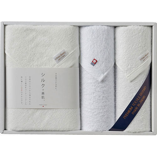 シルクプロテイン加工&今治起毛 プレミアムタオルセット B8142544