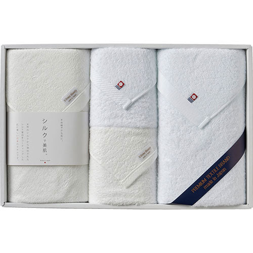 シルクプロテイン加工&今治起毛 プレミアムタオルセット B8162535