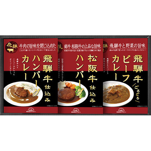 飛騨高山ファクトリー 松阪牛・飛騨牛仕込みハンバーグ&カレー詰合せ C4201575