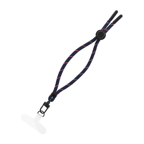 LEPLUS NEXT スマートフォン 汎用 ハンドストラップ WRISTY MULTI STRAP 丸紐タイプ D ネイビー/レッド/ホワイト LN-HS01D