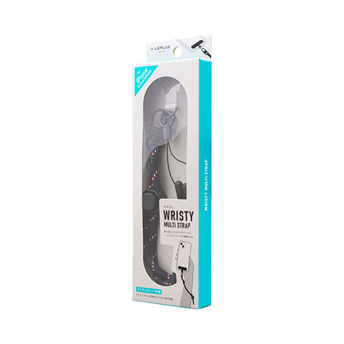 LEPLUS NEXT スマートフォン 汎用 ハンドストラップ WRISTY MULTI STRAP 丸紐タイプ D ネイビー/レッド/ホワイト LN-HS01D