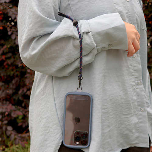 LEPLUS NEXT スマートフォン 汎用 ハンドストラップ WRISTY MULTI STRAP 丸紐タイプ D ネイビー/レッド/ホワイト LN-HS01D