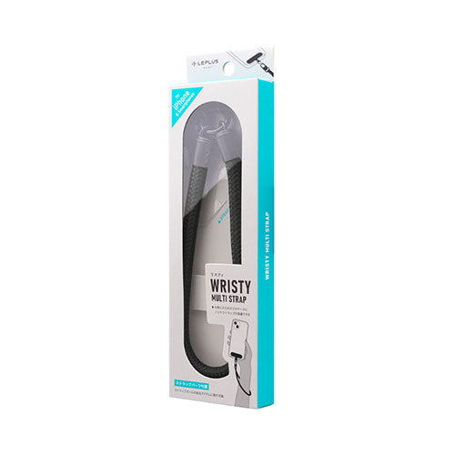 LEPLUS NEXT スマートフォン 汎用 ハンドストラップ WRISTY MULTI STRAP 太丸紐タイプ ブラック LN-HS04BK