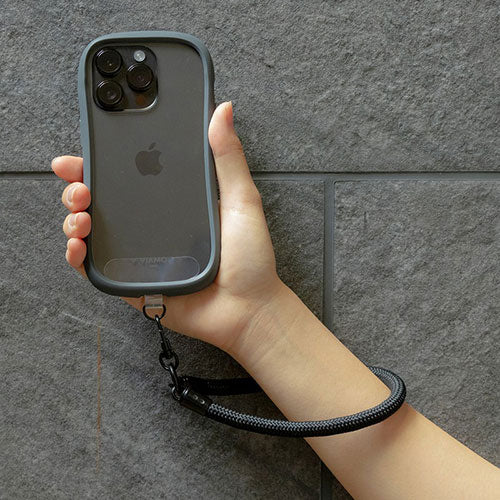 LEPLUS NEXT スマートフォン 汎用 ハンドストラップ WRISTY MULTI STRAP 太丸紐タイプ ブラック LN-HS04BK