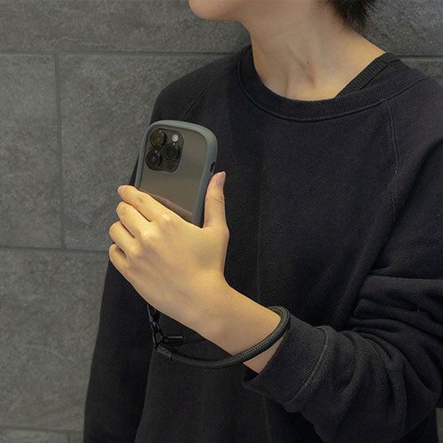 LEPLUS NEXT スマートフォン 汎用 ハンドストラップ WRISTY MULTI STRAP 太丸紐タイプ ブラック LN-HS04BK
