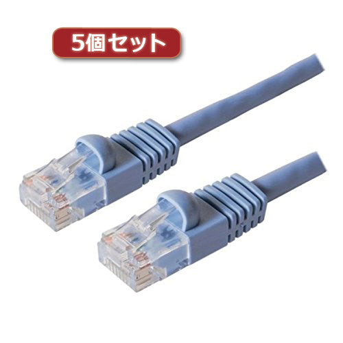 5個セット ミヨシ カテ6ストレ-トLANケーブル 30m ブル- TWN-630BLX5