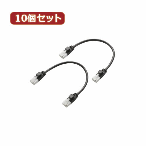 10個セット エレコム　ツメ折れ防止短尺LANケーブル(Cat6準拠) LD-GPYTB BK015WX10