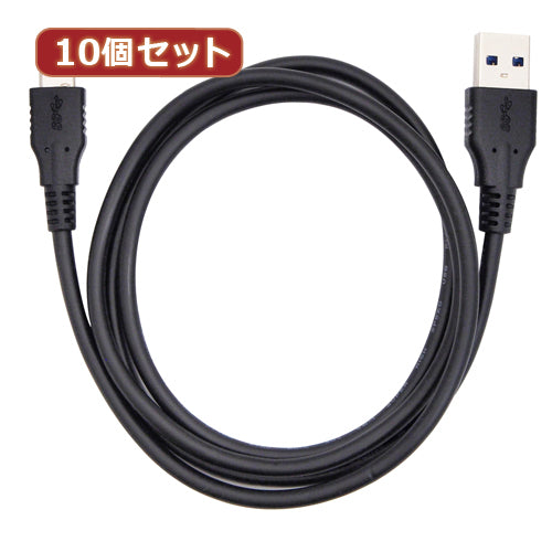 10個セット タイプCケーブル 1m USB3.0 ブラック AS-CASM018X10