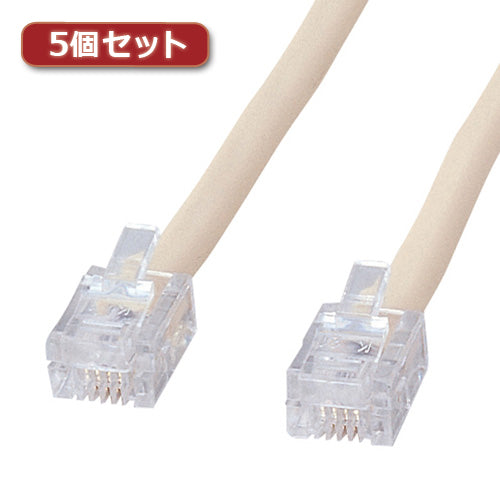5個セット サンワサプライ シールド付ツイストモジュラーケーブル  TEL-ST-10N2X5