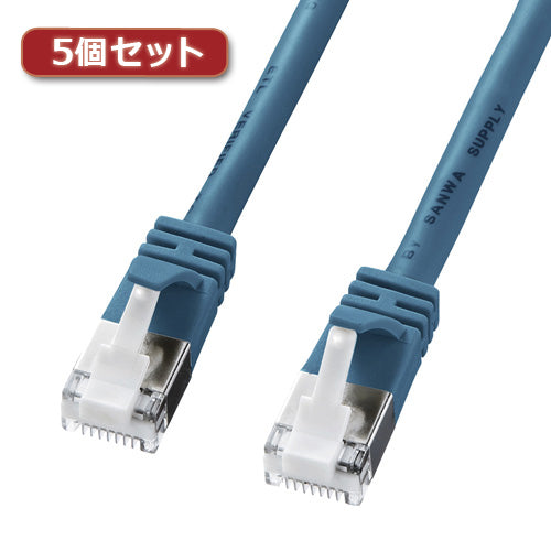 5個セット サンワサプライ ツメ折れ防止カテゴリ5eSTPLANケーブル KB-STPTS-10BLX5
