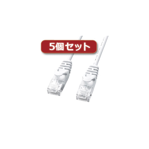 5個セット サンワサプライ カテゴリ6極細LANケーブル LA-SL6-10WX5