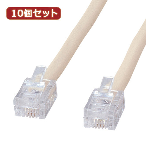 10個セット サンワサプライ シールド付ツイストモジュラーケーブル TEL-ST-3N2 TEL-ST-3N2X10