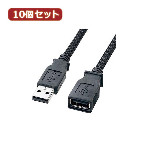 10個セット サンワサプライ ナイロンメッシュUSB2.0ケーブル KU20-NM20ENK KU20-NM20ENKX10