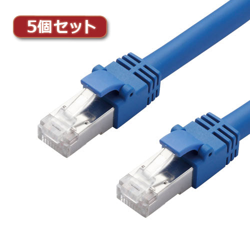 5個セットエレコム LANケーブル/CAT7/10m/ブルー LD-TWS/BU10X5