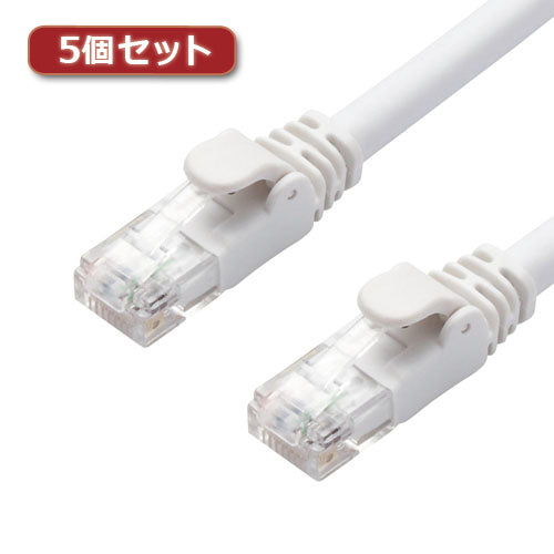5個セットエレコム LANケーブル/CAT6A/スタンダード/10m/ホワイト LD-GPA/WH10X5