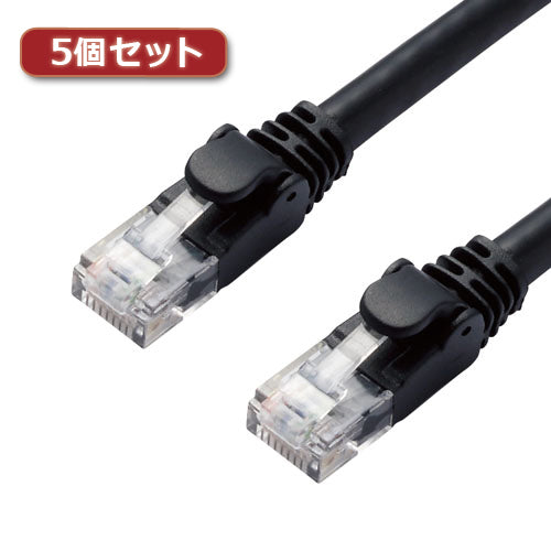 5個セットエレコム LANケーブル/CAT6A/スタンダード/3m/ブラック LD-GPA/BK3X5