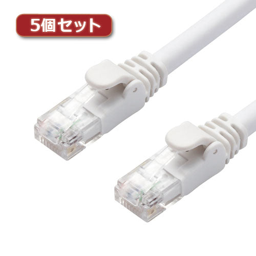 5個セットエレコム LANケーブル/CAT6A/スタンダード/3m/ホワイト LD-GPA/WH3X5