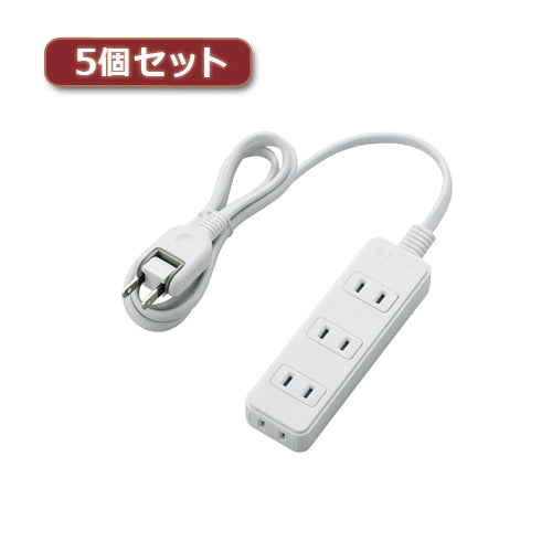 5個セットエレコム 電源タップ(雷ガード付き) T-KS02-2410WH T-KS02-2410WHX5